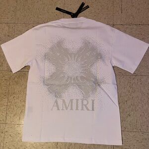AMIRI White Short Sleeve Graphic Back Logo Tee